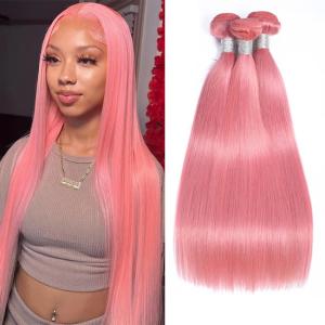 Quality 100% Factory Wholesale Unprocessed Pink Human Hair Weaves Bundles wholesale
