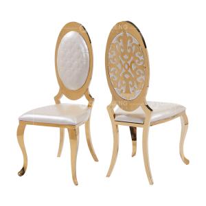 Quality 50x59x112cm Gold Wedding Chairs stainless steel Royal Furniture Chairs wholesale