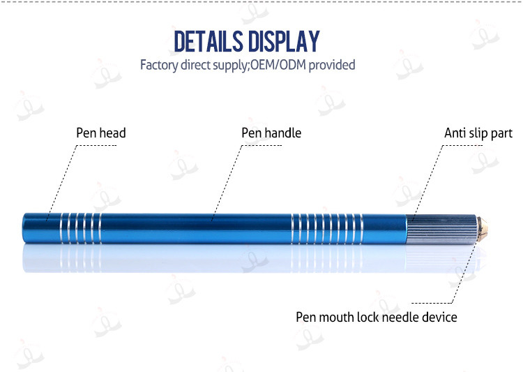 Embroidery Metal Aluminum Eyebrow Pen For Microblading Permanent Makeup