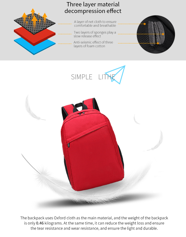 Wholesale custom logo men and women leisure fashion middle school students waterproof backpack school bags