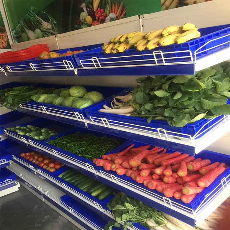 Customized Size Fruit And Vegetables Shelves Rack Stand For Grocery