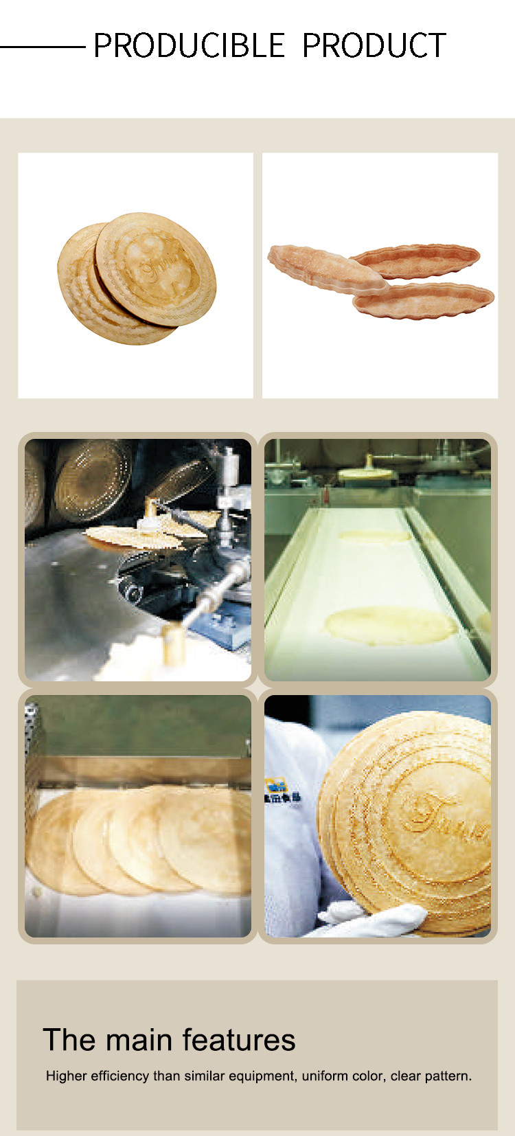 Custom Automatic Wafer Production Line 35 Pieces 5 Meters Long Baking Tray