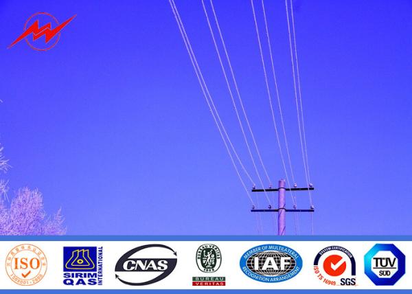 Q345 3mm Thickness Steel Utility Pole 169 Kv Distribution Transmission Line