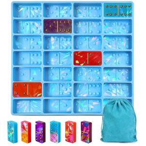 Quality MHC Crystal Silicone Unique Dominoes Set 3d Holographic Designs Epoxy Resin Molds wholesale