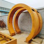 Natural Rusted Unique Corten Steel Sculpture Moon Gate 2200mm Dia