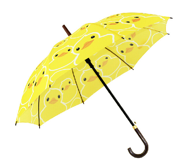 Kids Cute Yellow Duck J Handle Compact Golf Umbrella