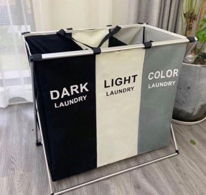 Quality White Kids Baby Cotton Canvas Fabric Storage Bin Dirty Cloth Toys Collecting Basket Foldable Custom Laundry Bags wholesale