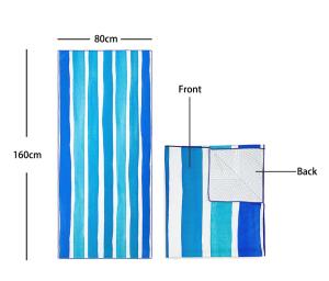 Quality Summer Quick Dry Anti Sand Microfiber Striped Beach Towel With Bag wholesale