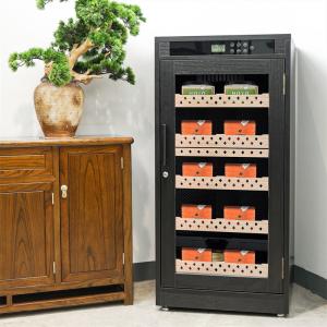 Quality Touch Digital Control Black Wood Frame Cigar Cooler Humidor With Door Lock wholesale