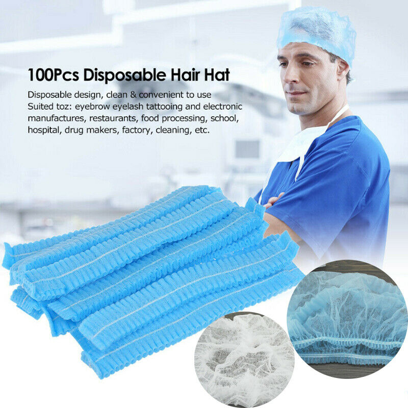 S&J High Quality Premium Disposable pp Non woven Medical Bouffant Mob Clip Cap with Elastic Strip