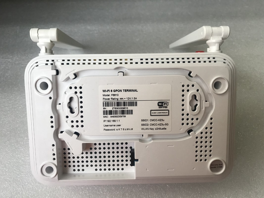 Wifi6 Onu Ont ZTE F6610 gpon epon, 4GE+1POT 2.4g/5g AC Wi-fi6 Dual Band