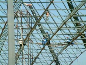 Quality Sand Blasting Paint Space Frame Truss Stadium Roof Building Customized wholesale