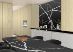 Black Quartz Kitchen Countertops Engineered Stone Slabs Heat Resistance AB8012