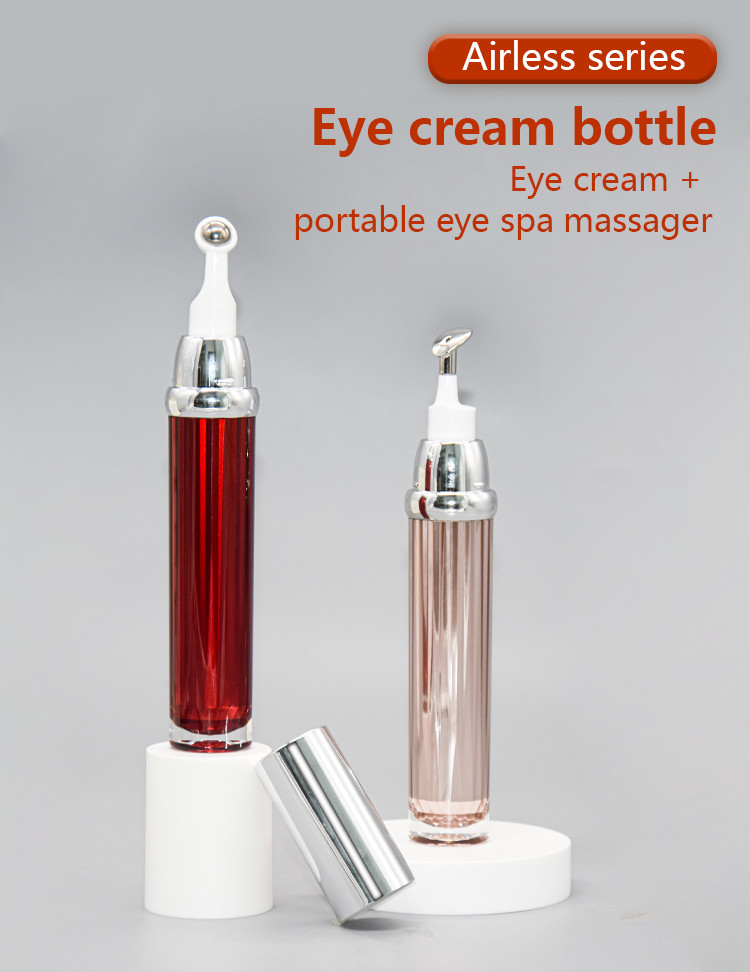 15ml Roller Ball Massage Acrylic Airless Pump Bottles For Skincare Eye Cream Packaging