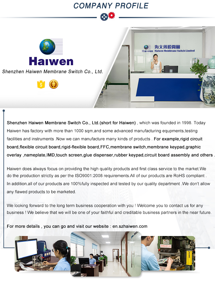 Customized Top Quality Waterproof Embedded LED Membrane Switch