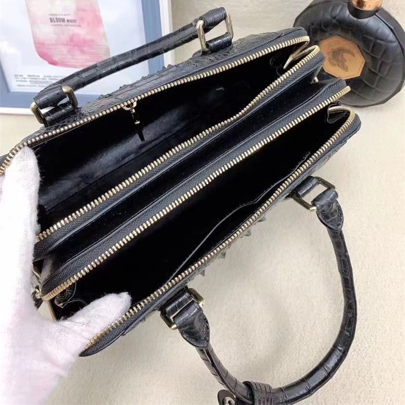 Exotic Genuine Crocodile Skin Women Shell Purse Authentic Alligator Leather Lady Single Shoulder Bag Female Handbag