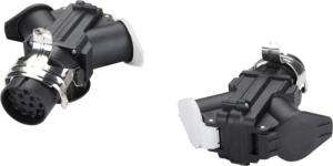 Quality Black Trailer Wiring Plugs And Sockets 24v 15 Pole To 7 Pole European Style wholesale