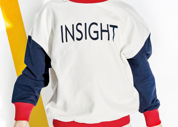 Contrast Color Ribbed Girls Raglan Shirt , Knitted Kids Pullover Sweater Long Sleeve