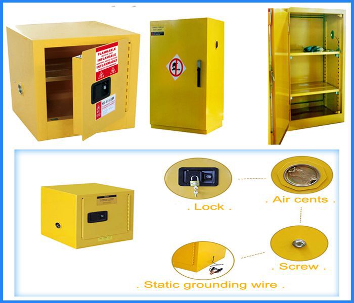 Yellow Flammable Industrial Lab Furniture Stainless Steel Material
