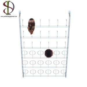 Quality Door Back Barber Shop 6Layers Wig Display Stand Wall Mount Metal wholesale
