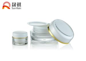Quality White Acrylic Empty Cream Jars , Round Plastic Makeup Container 15ml 30ml 50ml wholesale