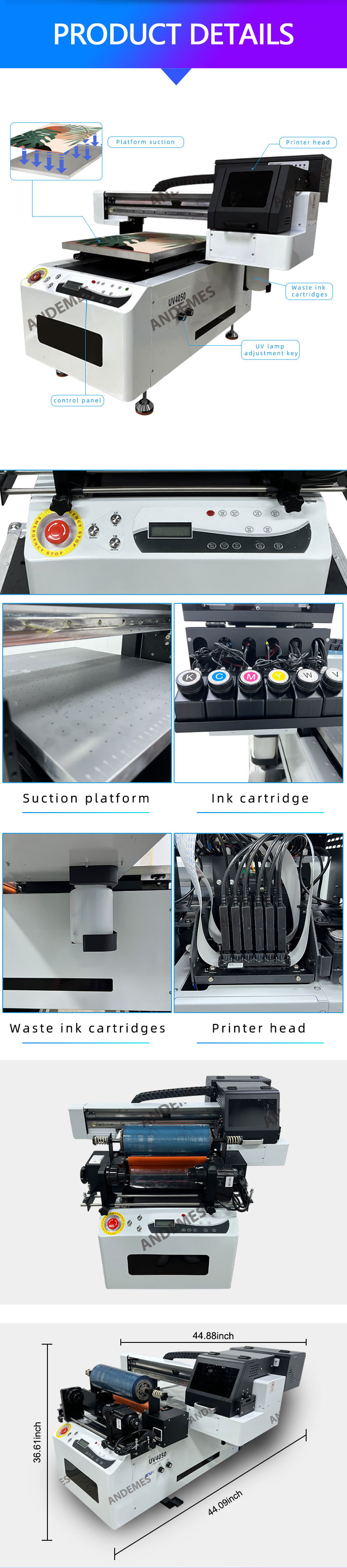CE/UKCA/ROHS Certificates UV Printer With Epson XP600*3 Print Head And Maintop Rip Software