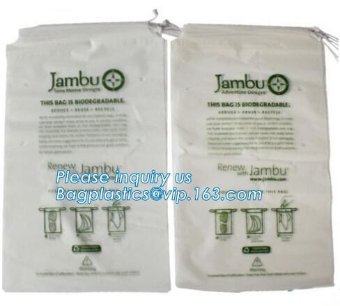 Biodegradable LDPE material hotel laundry garment poly bag on roll,Packaging poly laundry bag with cotton string rope ha