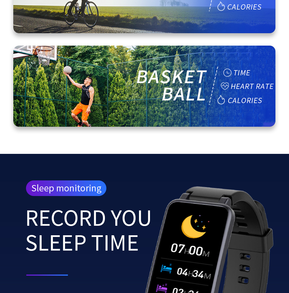 0.96inch 1.14inch Sleep Monitoring Smartwatch Custom Black Blue Pink