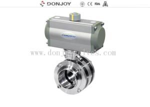 Quality Stainless Steel Sanitary Aluminum Actuator 3 Piece Flange Butterfly Valves wholesale