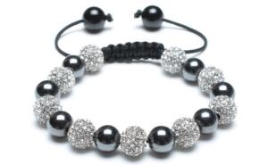 Quality Adjustable Shamballa Bracelet, Magnetic Hematite Rounds &amp; Crystal Rhinestone Ball wholesale