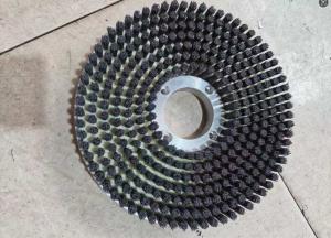 Quality Metal Base 7 Rows Silicon Carbide Bristle Nylon Staple Set Disc Brushes 250MM Diameter wholesale