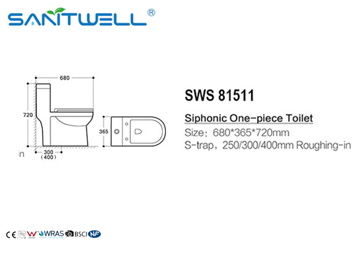 Chaozhou popular Styles Ceramic Siphonic WC one piece toilet White Color