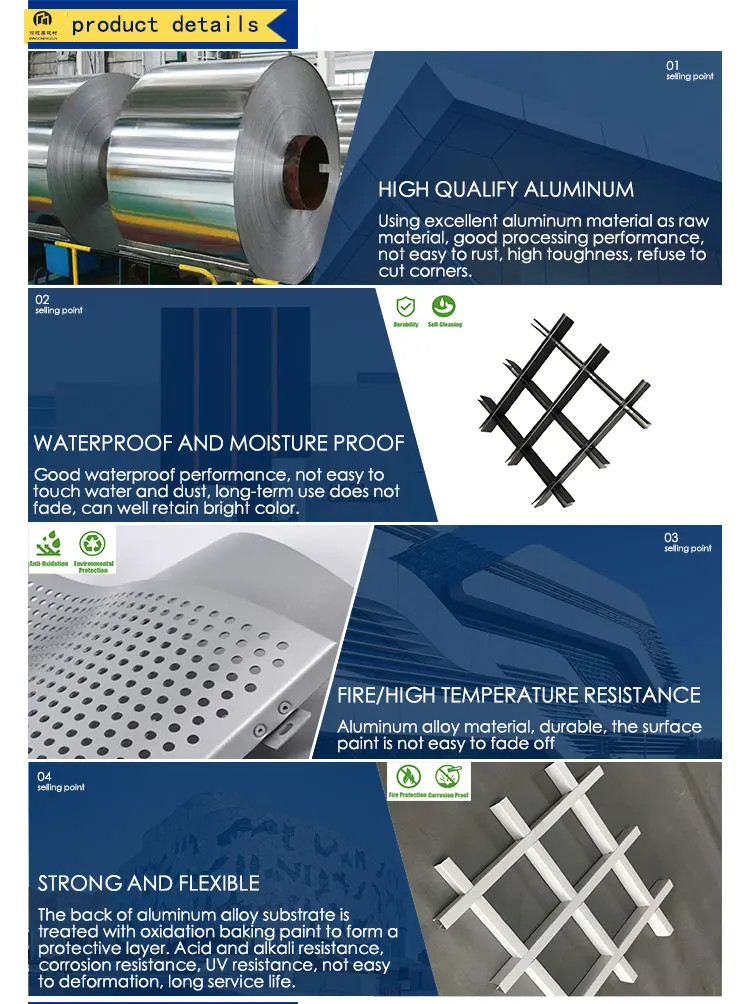 Aluminum Open Cell Ceiling Grid System For Interior Decoration