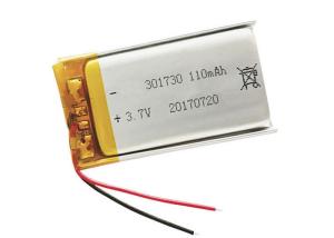 Quality Small Lipo Battery 301730 3.7V 110mAh Rechargeable Li-polymer Battery wholesale
