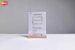 Beech Wood Wooden Base T Shape Clear Acrylic Sign Holder Wedding Menu Card