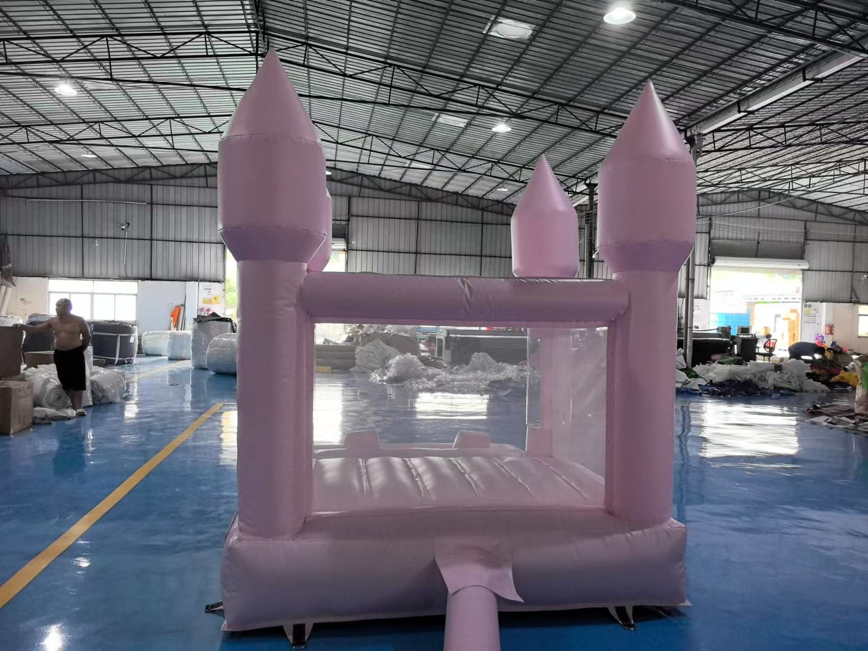 Commercial White Inflatable Castle With Ball Pit Water Slide For Entertainment