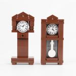 MOC bricks home decoration pendulum vintage clock accessories mini building