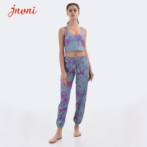 Quality 250gsm Workout 2 Piece Set Athletic Tie Dye Print Leggings And Sports Bra Set wholesale