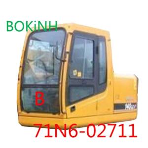 Quality 71N6-02711 HYUNDAI Front Glass Excavator Cab Tempered Glass Down Position B Windshield wholesale