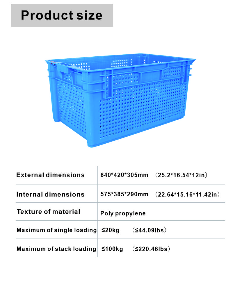 Customized Design Plastic Crate Mould Manufacture for Storage 640*420*305mm