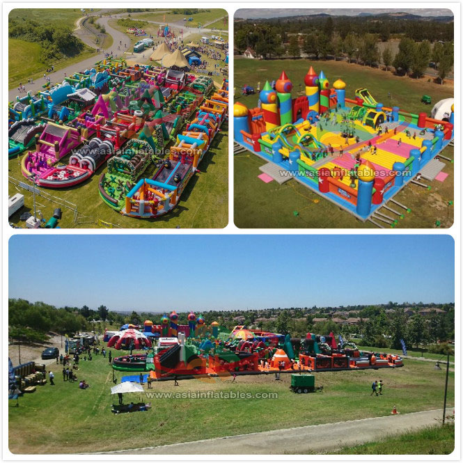 Factory OEM Obstacle Run World Biggest Inflatable Bouncy House side for Family