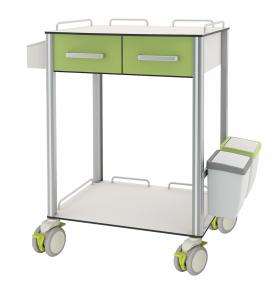 Quality Firm Surgical 2 Drawers HPL Hospital Medicine Trolley wholesale