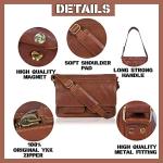 14inch Laptop Womens Leather Messenger Bag Canvas Cowhide 400g