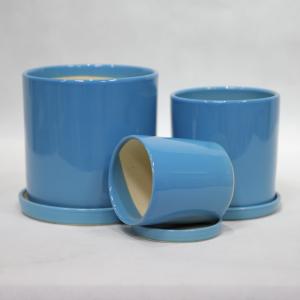 Quality Round Ceramic Pots Waterproof Fireproof for Plant Display wholesale