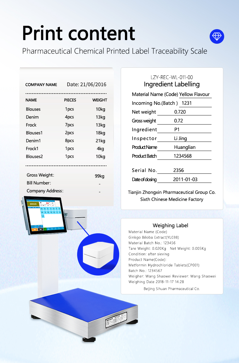LCD Display Pharmaceutical Chemical Label Printing Device for 400mm*500mm Table Size