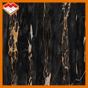 Quality Cut To Size Black Portoro Italian Marble With Gold Vein For Bathroom Countertop wholesale