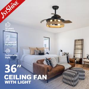Quality Rope Cage Hidden Blade Ceiling Fan Light With Remote Control Dc Motor wholesale