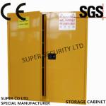 Yellow Powder-coated Chemical Storage Cabinet 15 Gallon Self-locking For
