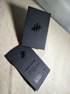 Quality Black Card Stock Black Foil Stamped Business Cards Printed Visiting Name Cards wholesale