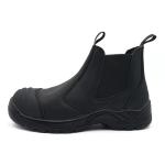 Black Chelsea Work Boot Mens Steel Toe Engineer Boots Crazy Horse Leather